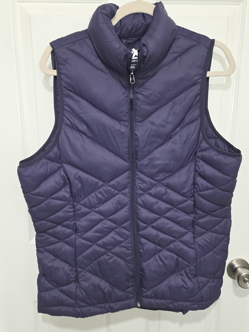 ZeroXposur Vest Womens L Blue Quilted Insulated Zipped Pockets Lightweight.